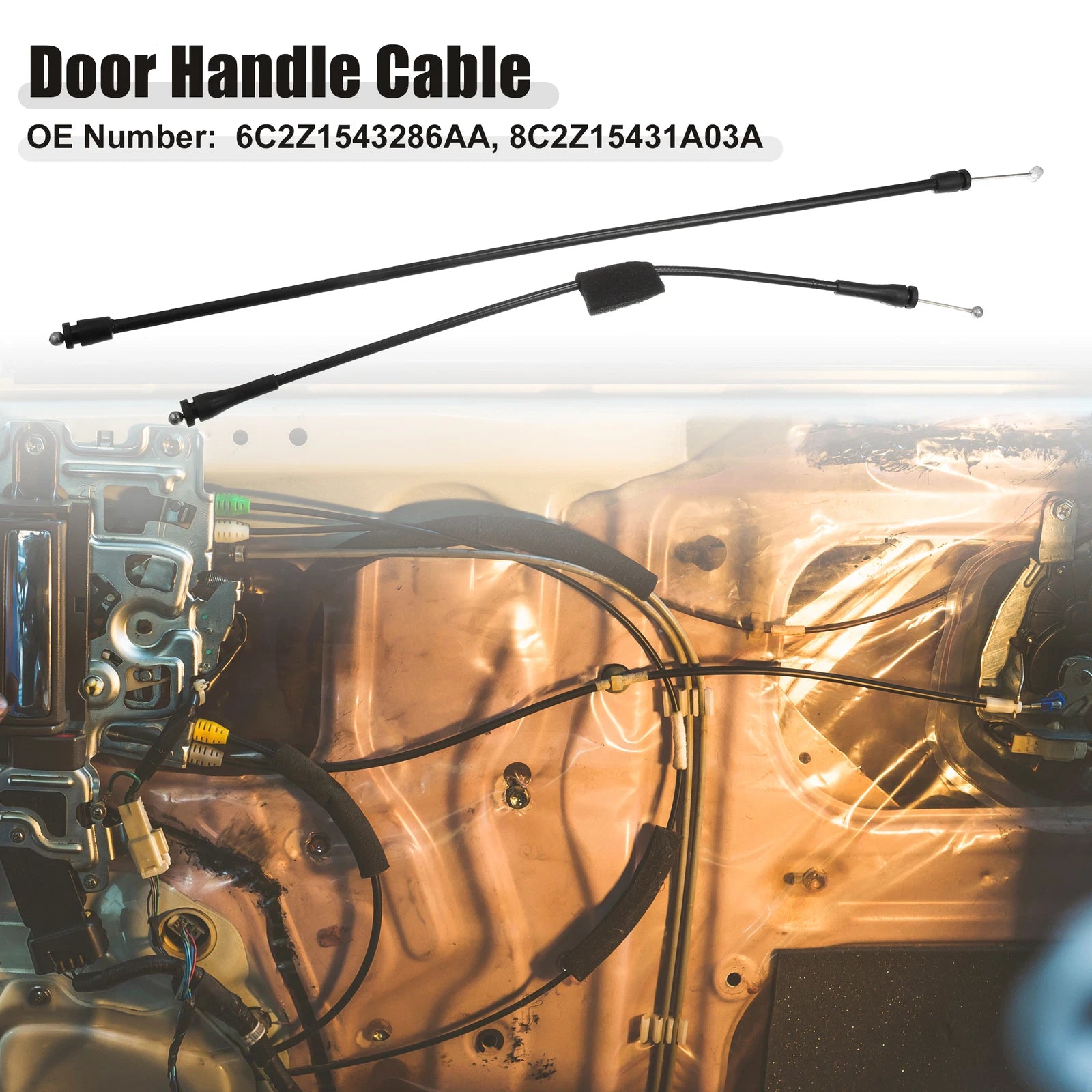 2 Pcs Door Latch Lock Connecting Rod Cable for Ford E150 E250 E350
