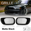 Front Upper Hood Bumper Grille Grill for BMW 335i Pair Matte Black (2007–2013)