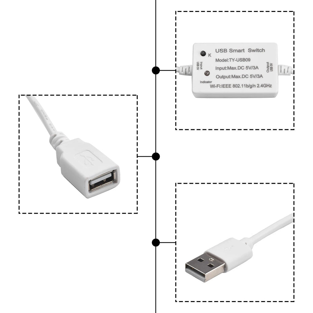 Tuya USB Switch WiFi Controller Circuit Breaker Remote Control