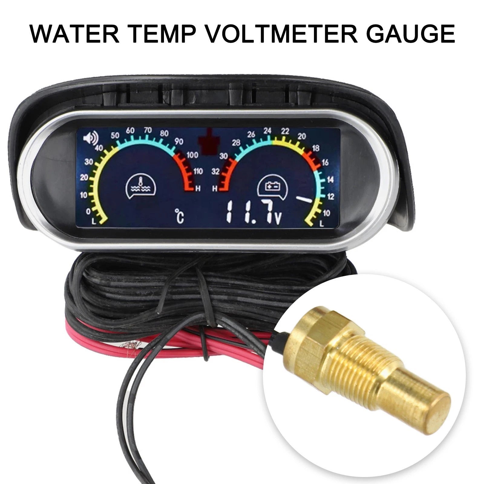 Water Temperature & Voltage Meter for Universal Car (2010–2023)