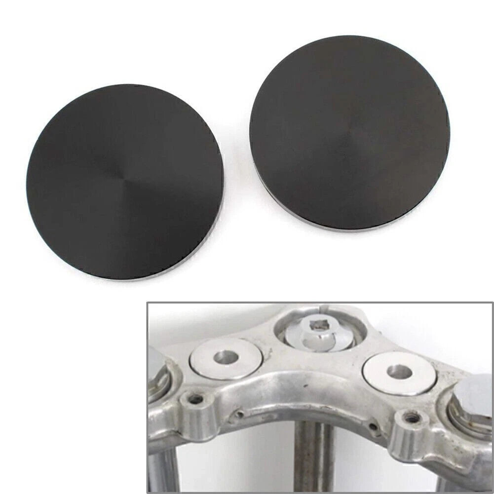 2PCS Motorcycle Handlebar Riser Top Clamp Decoration Cover For Harley Black