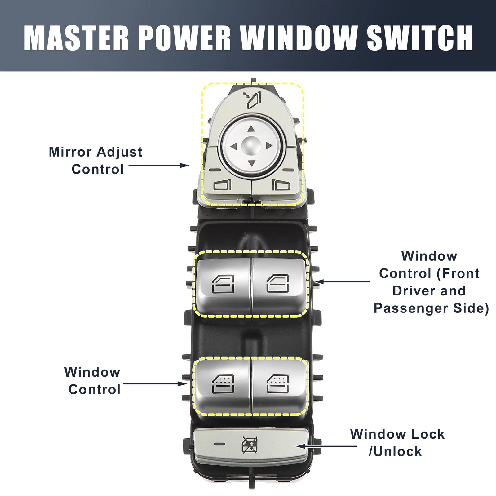 Power Window Switch Replacement for Mercedes-Benz S-Class W222 (2013–2017)