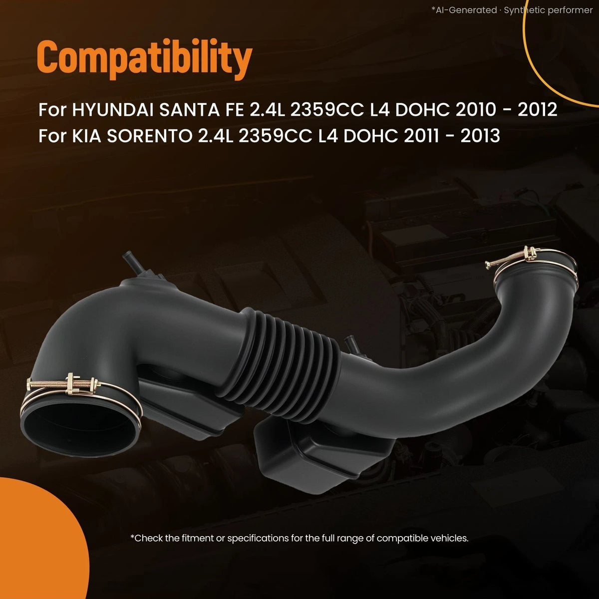 Air Intake for Hyundai Santa Fe 2.4L DOHC (2010–2012) 281402P200