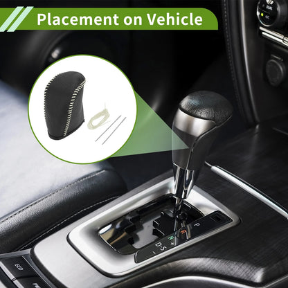 Gear Shift Knob Cover for Dodge Journey 2011–2020 Pebbled Black Beige