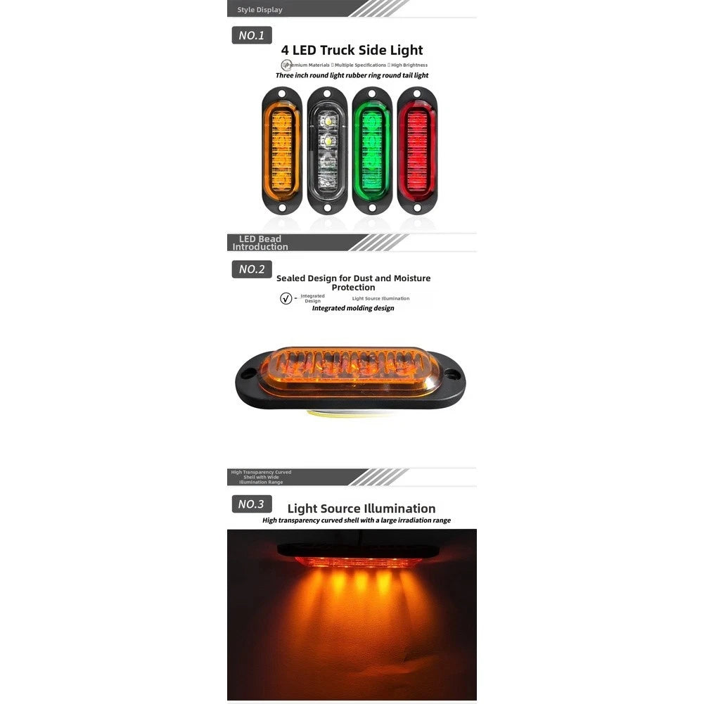 Side Marker Lights 0.06A Current 30000 Hours Lifespan Compact Dimensions