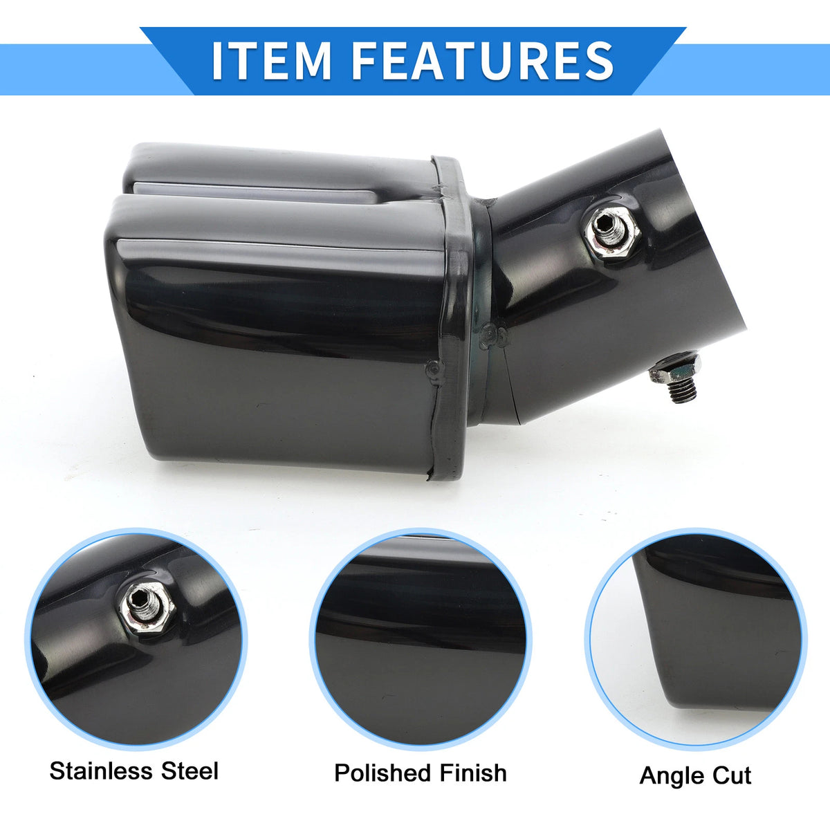 1 Pc Dual Exhaust Tip 2.4" Inlet for Toyota Raize (2020–2023) Black