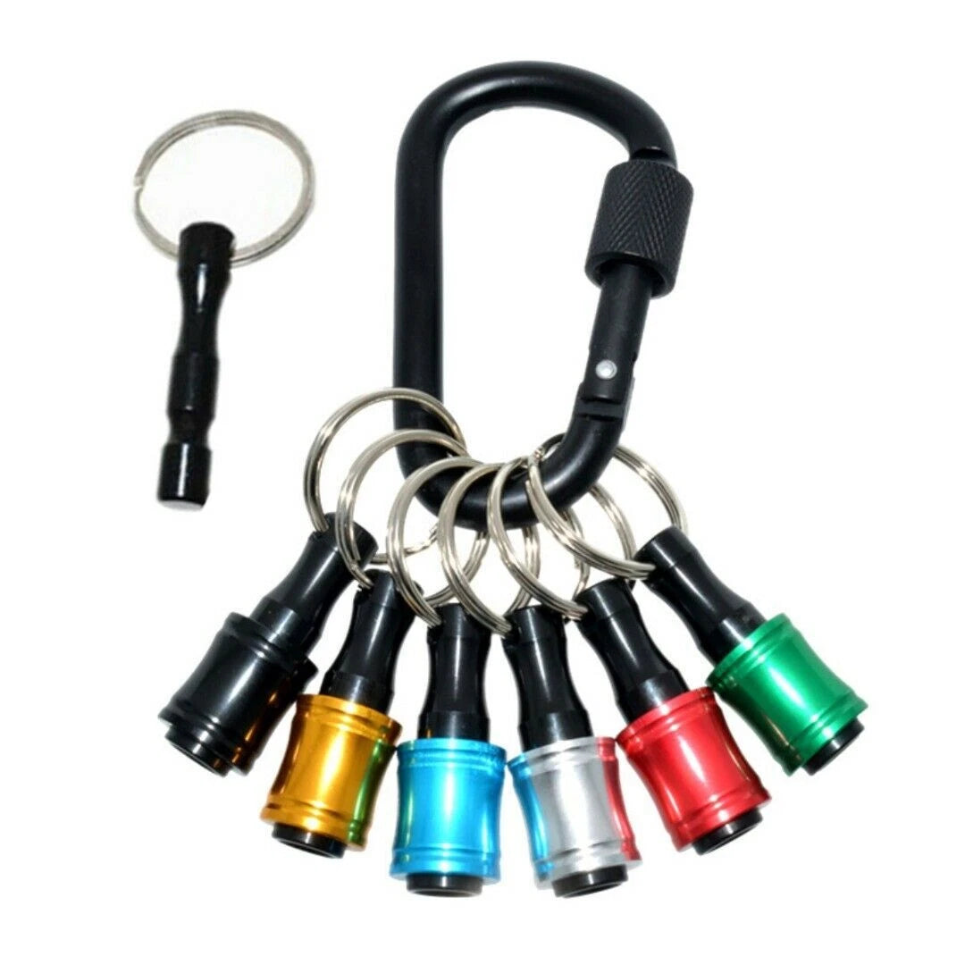 7Pc Hex Shank Screwdriver Bit Holder Extension for Keychain Driver