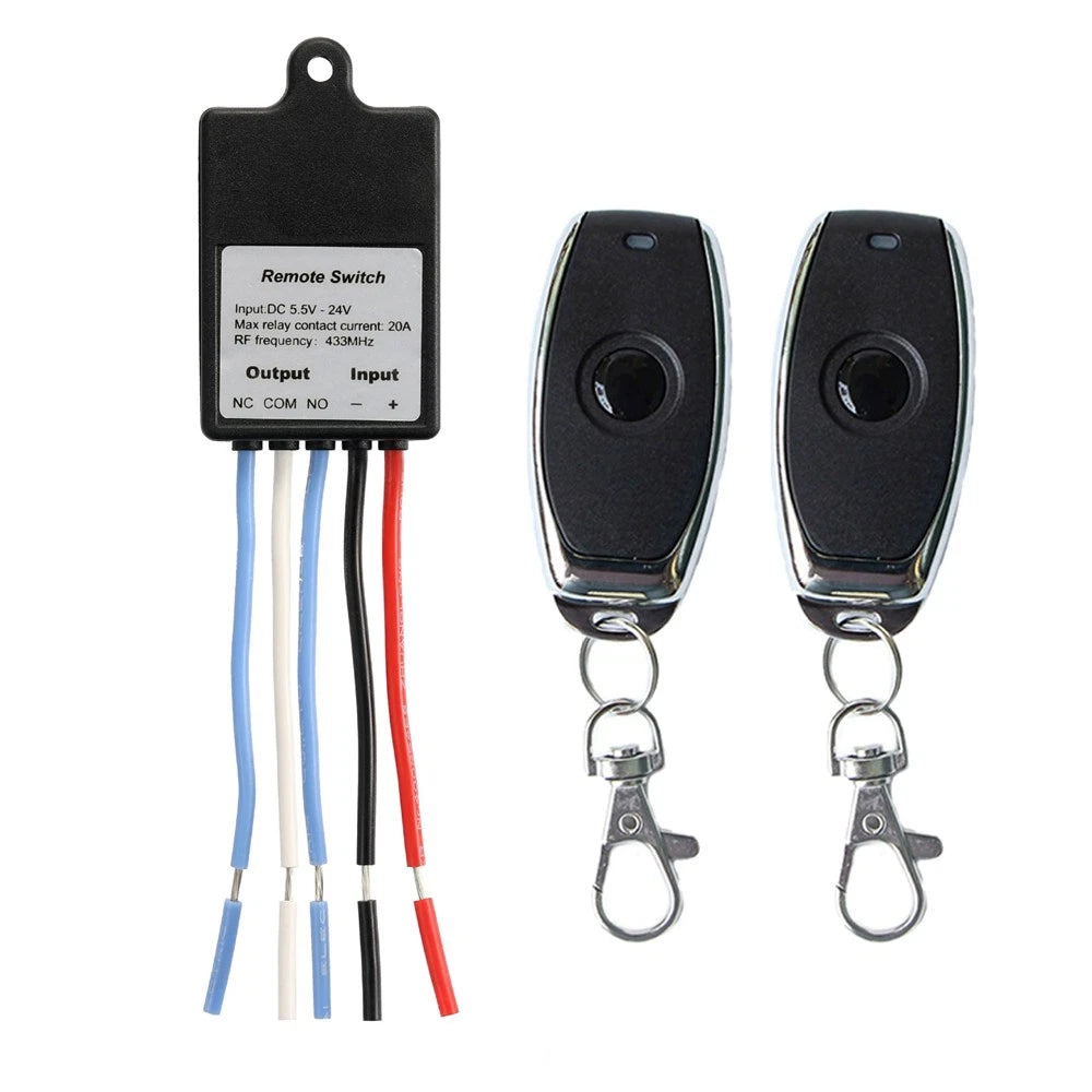1-Channel RF Relay Mini Wireless Remote Control Switch for DC 6V 12V 24V