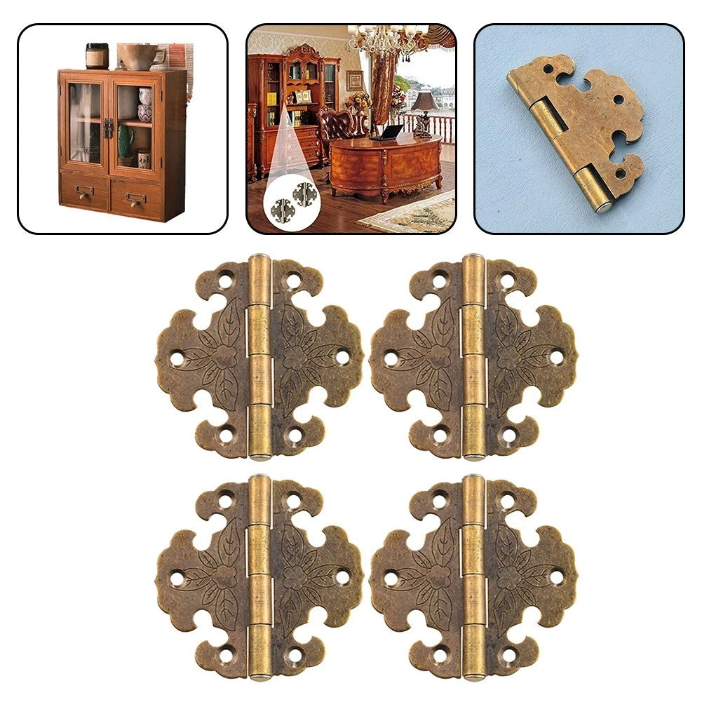 Set of 4 Rustic Cabinet Hinges for Hinged Elegance (No Part Numbers)
