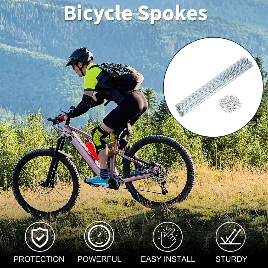 Bicycle Spokes Nipple Set 14G 291mm Carbon Steel for Universal Use