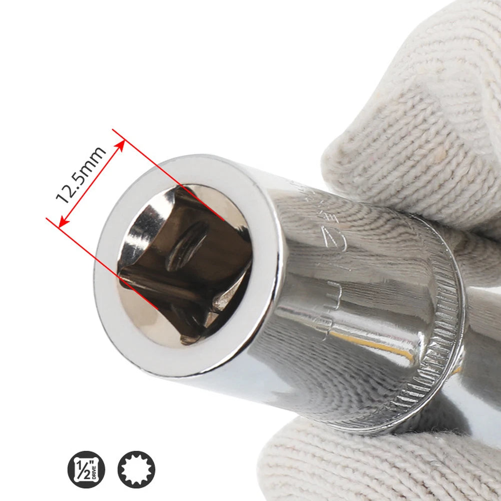 12 Point Socket Adapter 1/2" Drive for Torx Bits and Ratchet Wrenches