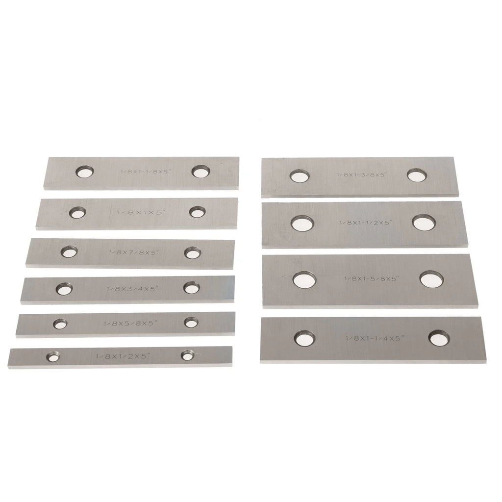 Set of 10 Precision Parallel 1/8 × 5" 0.0003 Tolerance