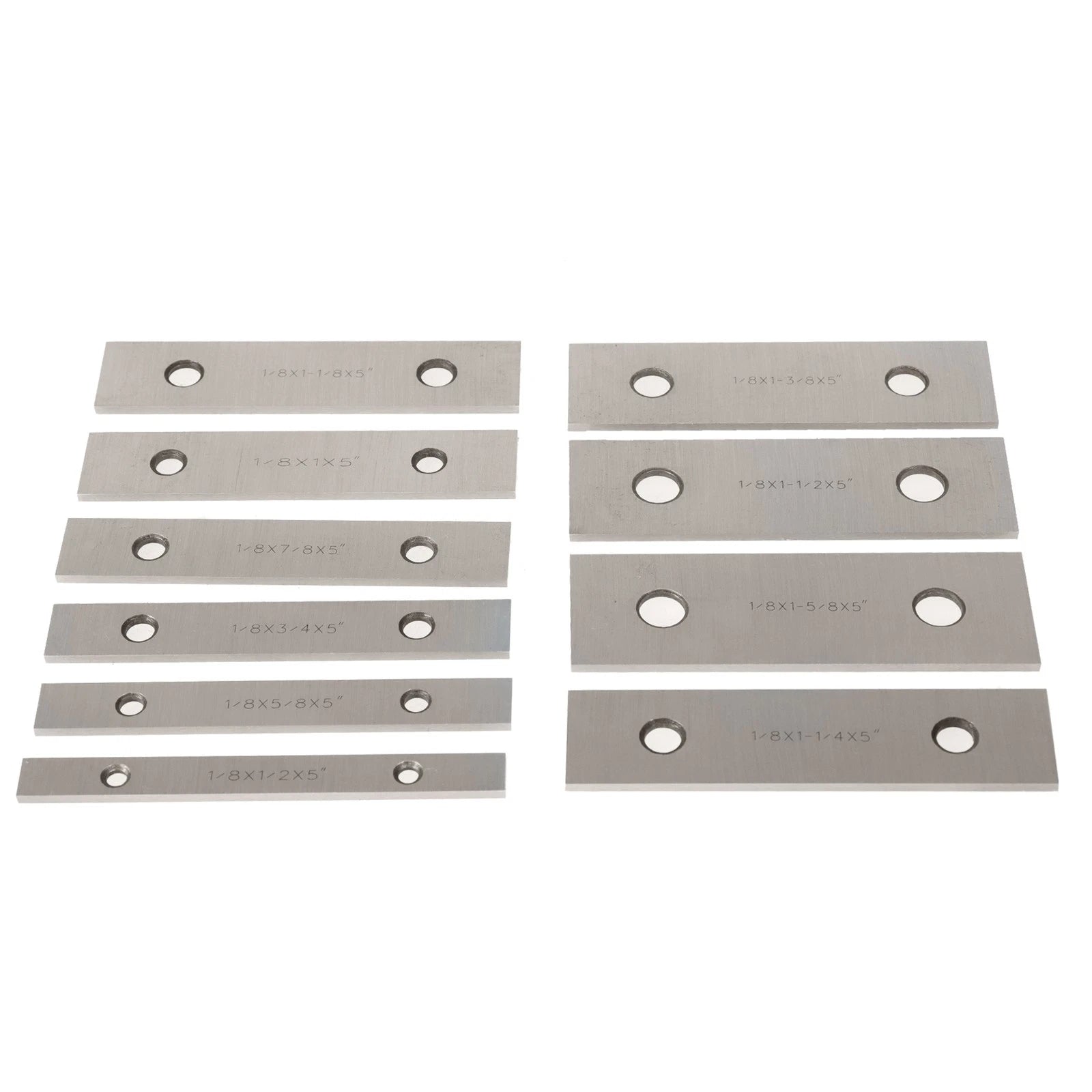 Set of 10 Precision Parallel 1/8 × 5" 0.0003 Tolerance