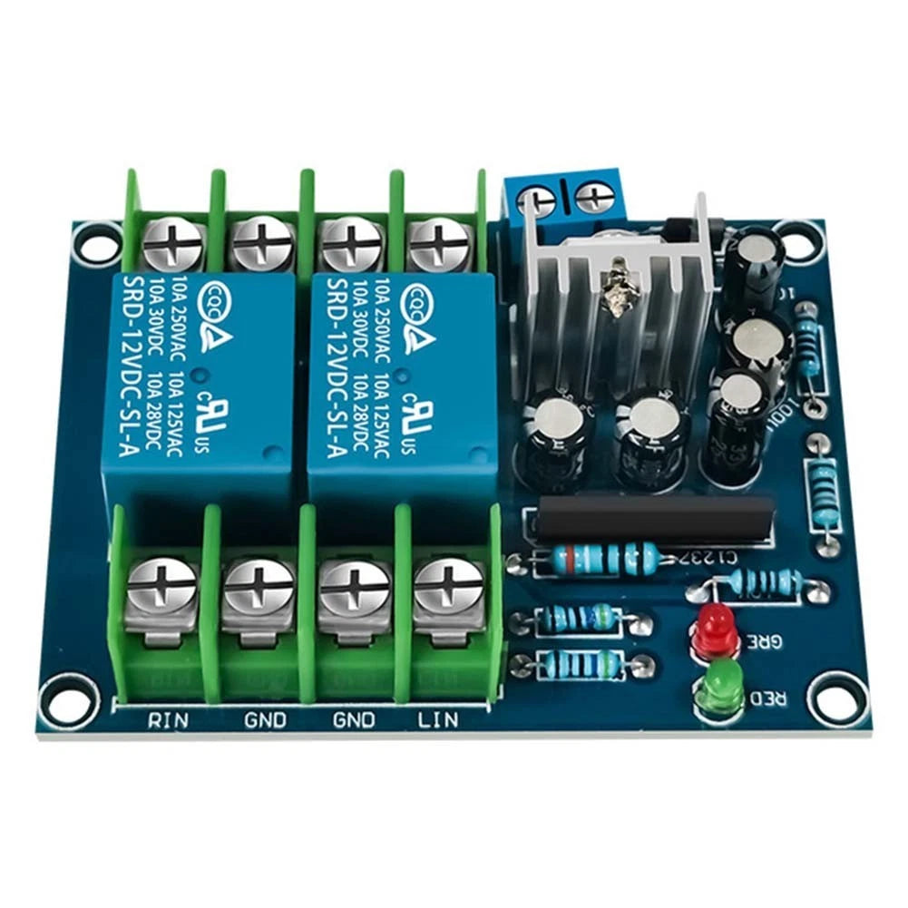 Dual Channel Relay Module Power On Design for Audio Speaker Protection