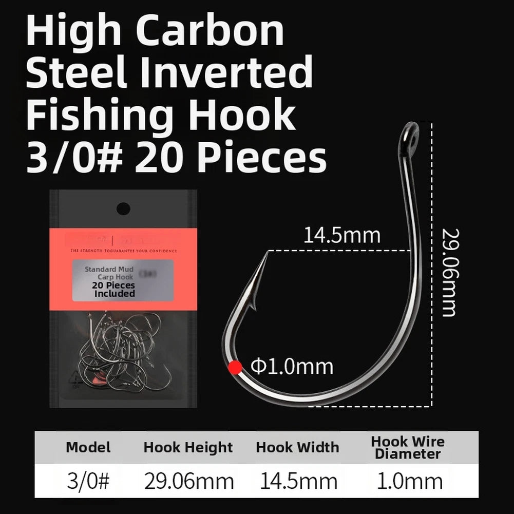 20-Pack Inverted Hooks for Line Safety - Dragon Scale Design