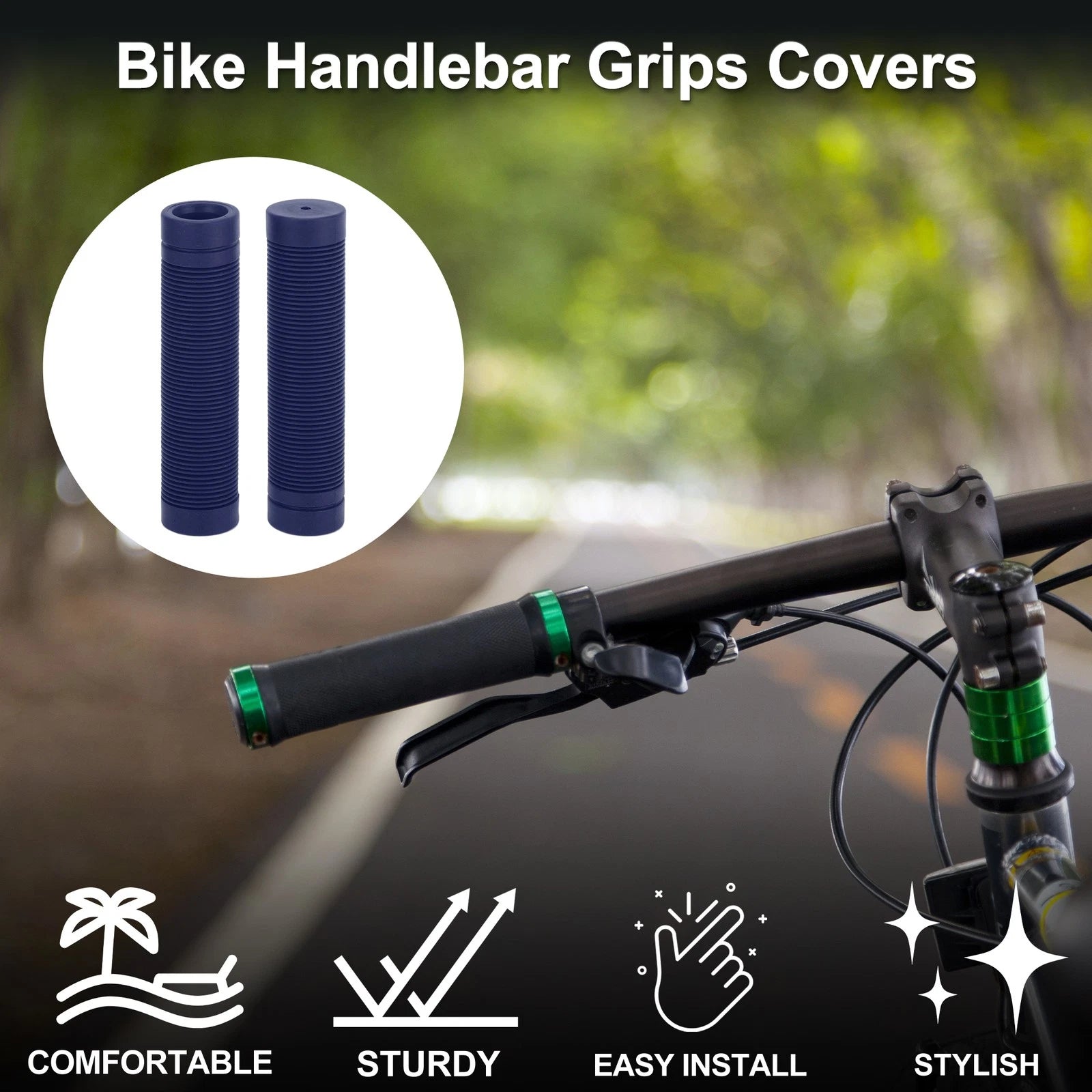 Bike Handlebar Grip Cover 125mm Lightweight End Grip Protector 1 Pair