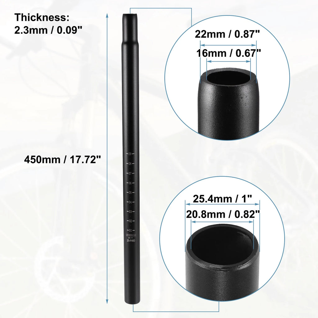 Universal Bike Seat Post Aluminum Alloy Replacement for Multiple Bikes (25.4–450mm)