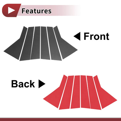 Door Pillar Window Trim for KIA Sorento (Black Carbon Fiber, Front & Rear)