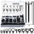200pcs Push Mount Nylon Wire Clips for Vehicle Wiring Harness (Universal)