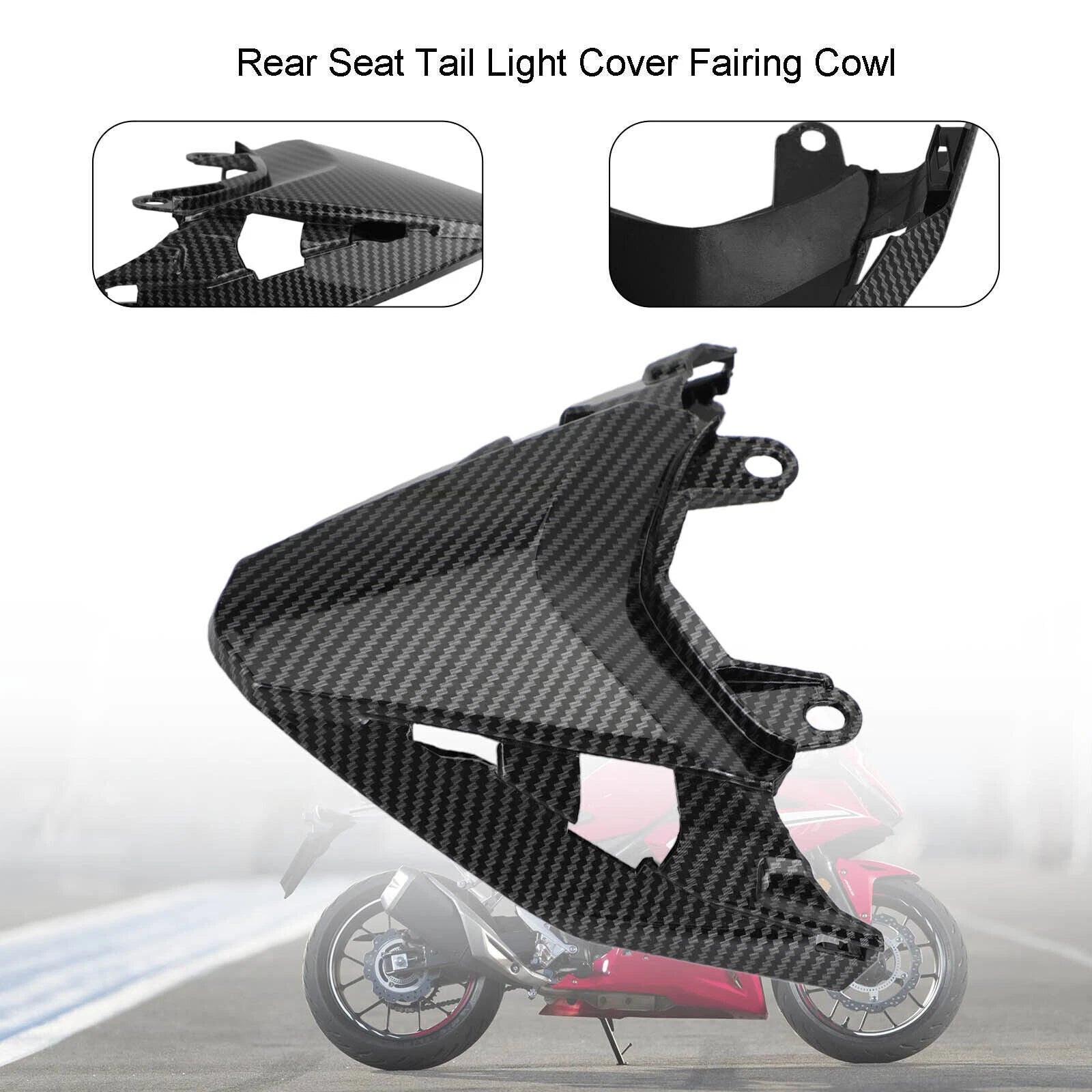 Rear Seat Tail Light Cover for Honda CBR500R (2019–2021) Carbon T9