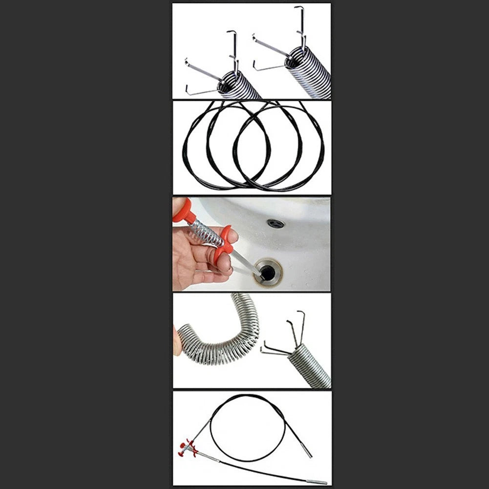 Flexible Drain Snake with Grabber Tool for Clog Removal (0-6-1-6-2-0)