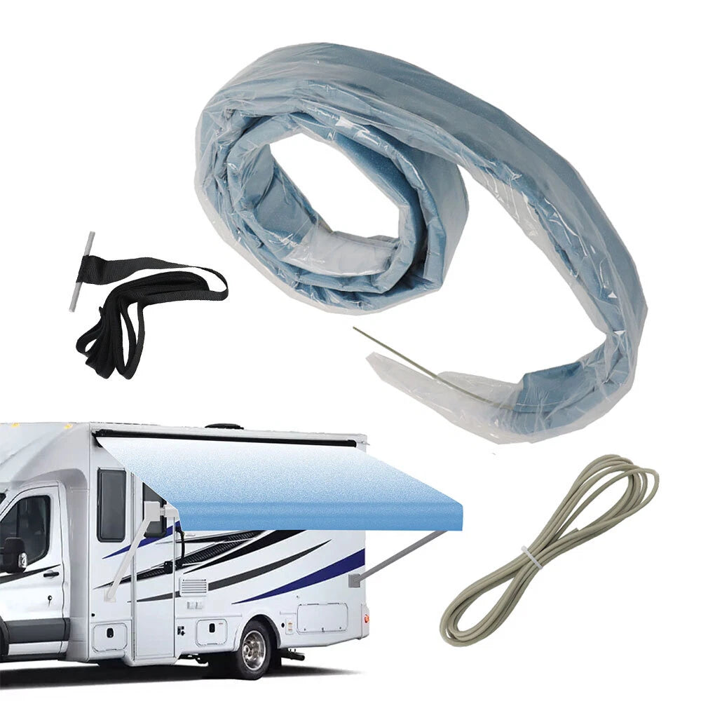 Weatherproof Vinyl RV Awning Fabric Replacement for Camper (9'-20')