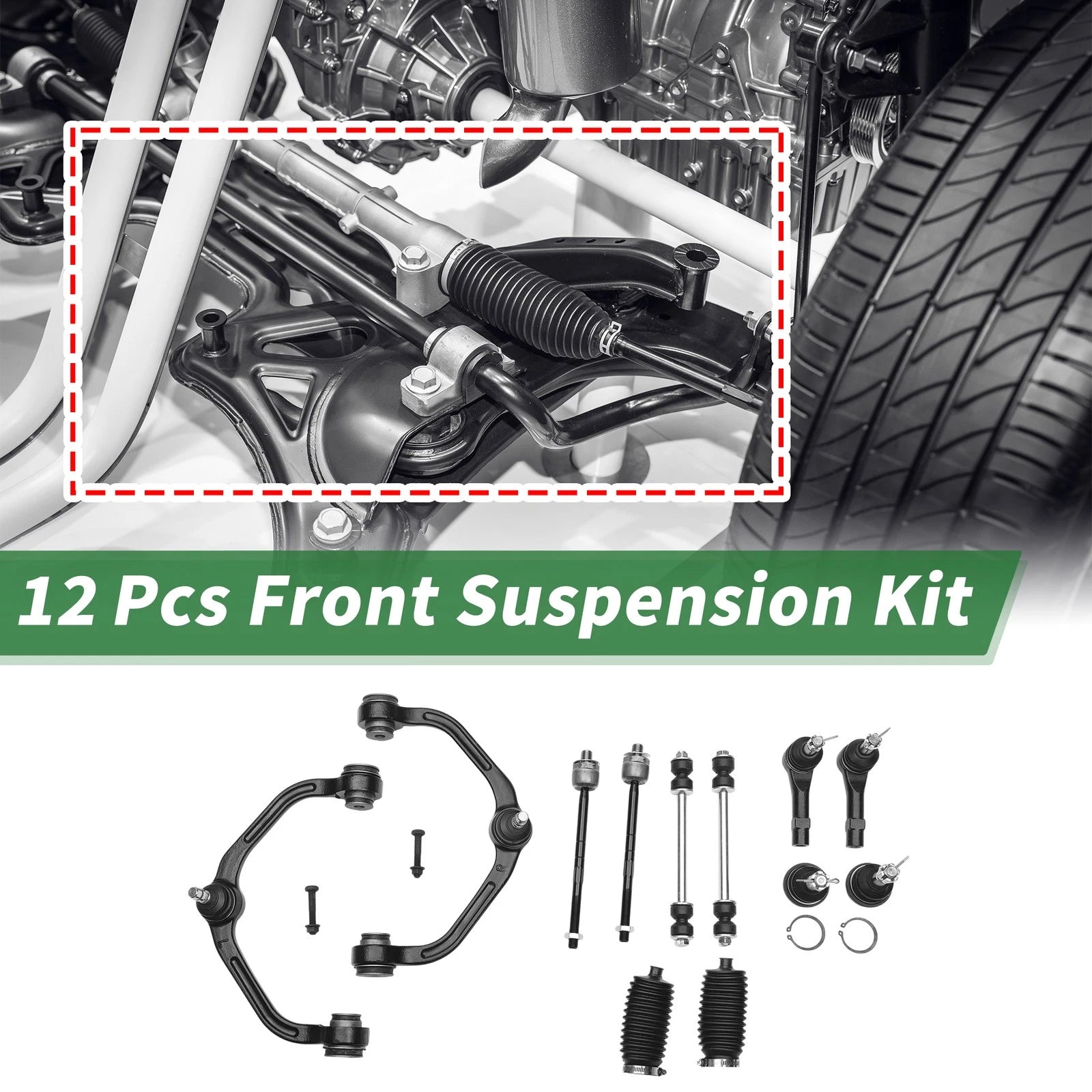 12 Pcs Front Upper Control Arms Replacement for Ford Ranger 2WD (1998–2011)