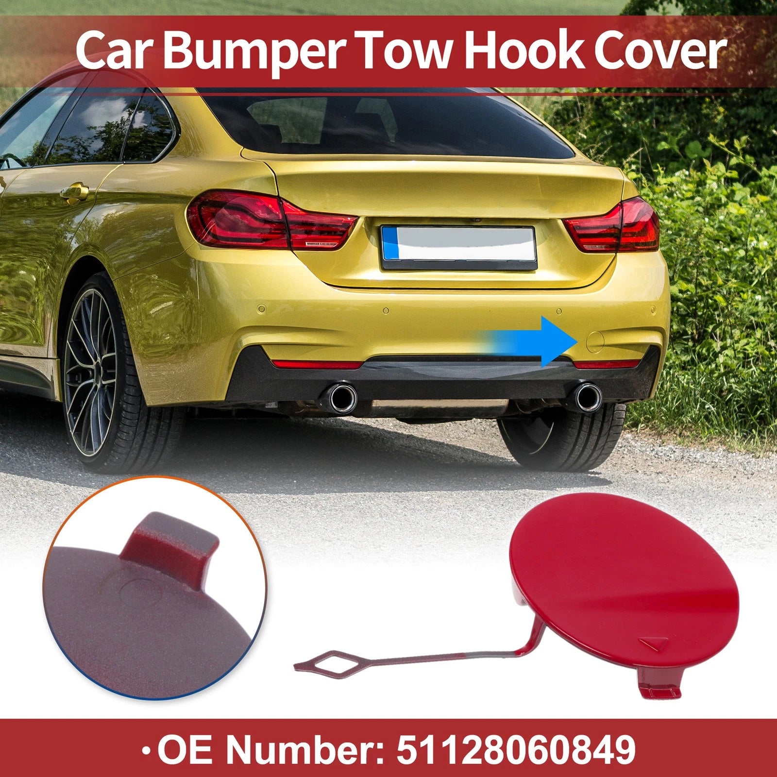Rear Tow Hook Cover Replacement for BMW 428i Coupe (2014–2016)