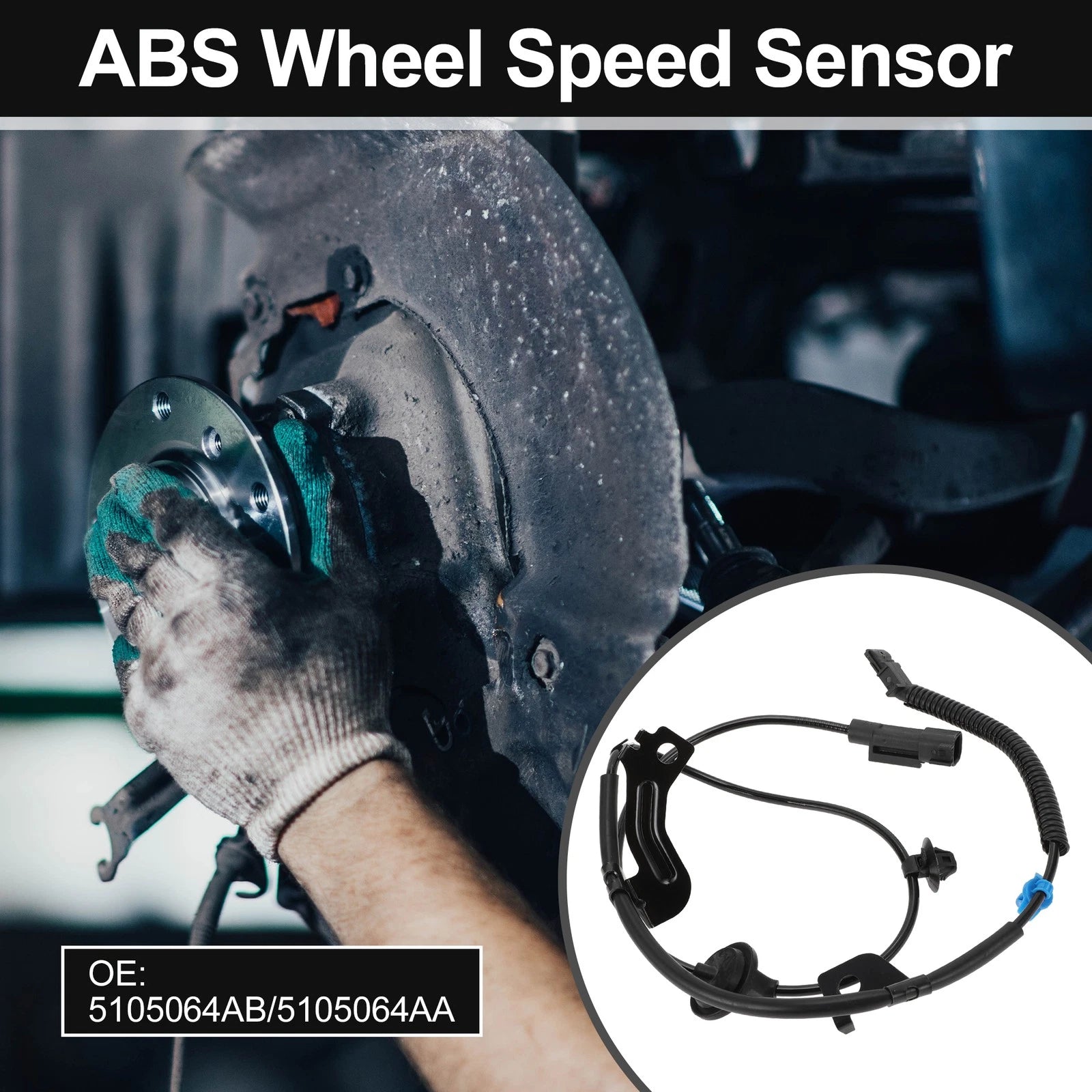 ABS Wheel Speed Sensor Kit Rear Right Replacement for Dodge Caliber (2007–2008)