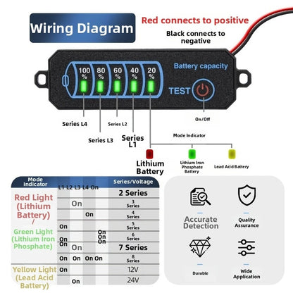 530V LED Battery Voltage Indicator Board for Charger Tester