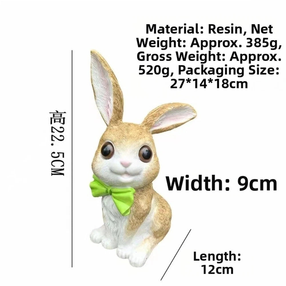 Garden Rabbit Ornament for Patio Lawn Yard Decor