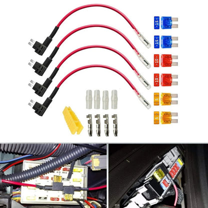 4Pcs AddACircuit Fuse Holder & Wire Harness for Universal Applications