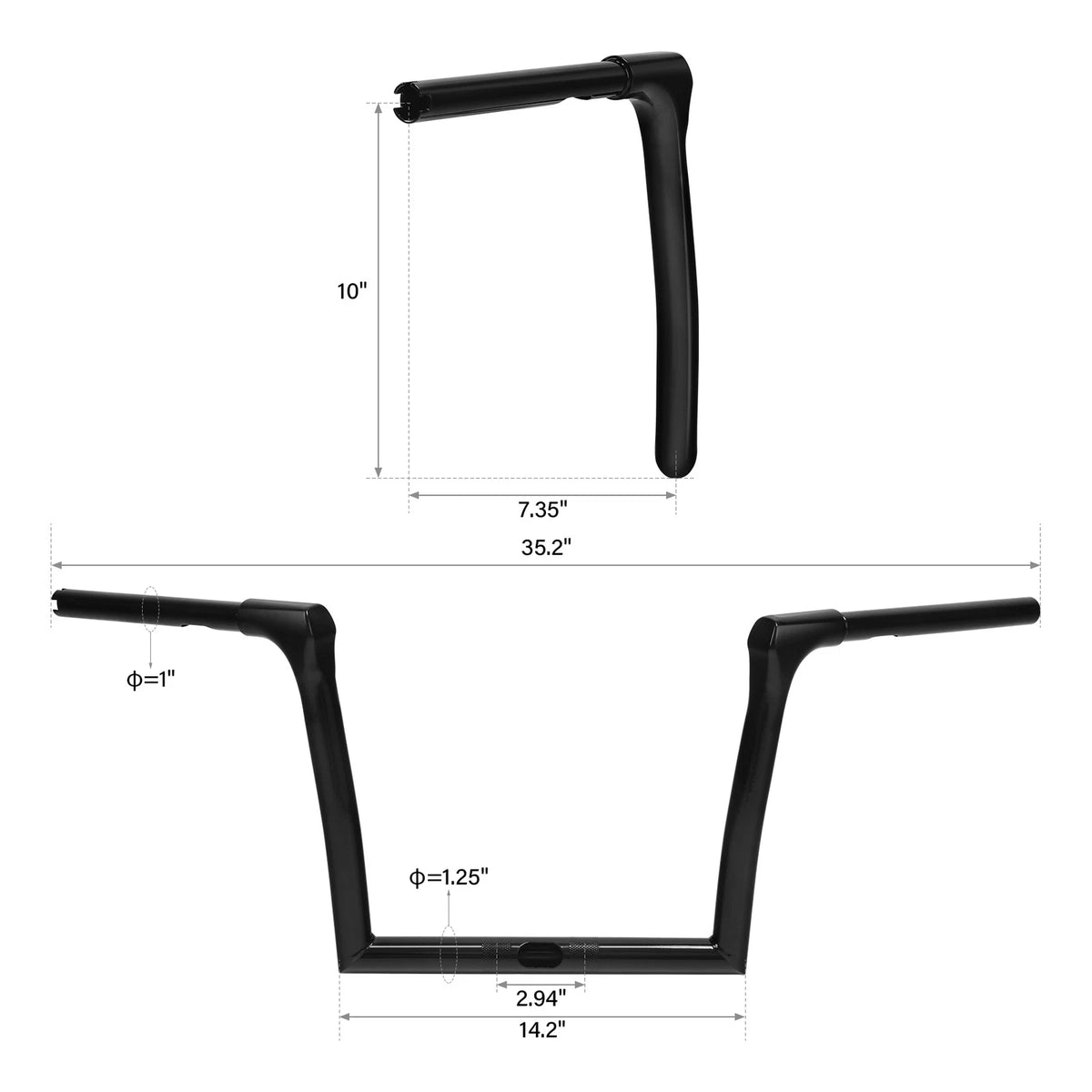 1 1/4" Ape Hanger 10" Rise Handlebar for Harley Road Glide FLTR (2015–2023)