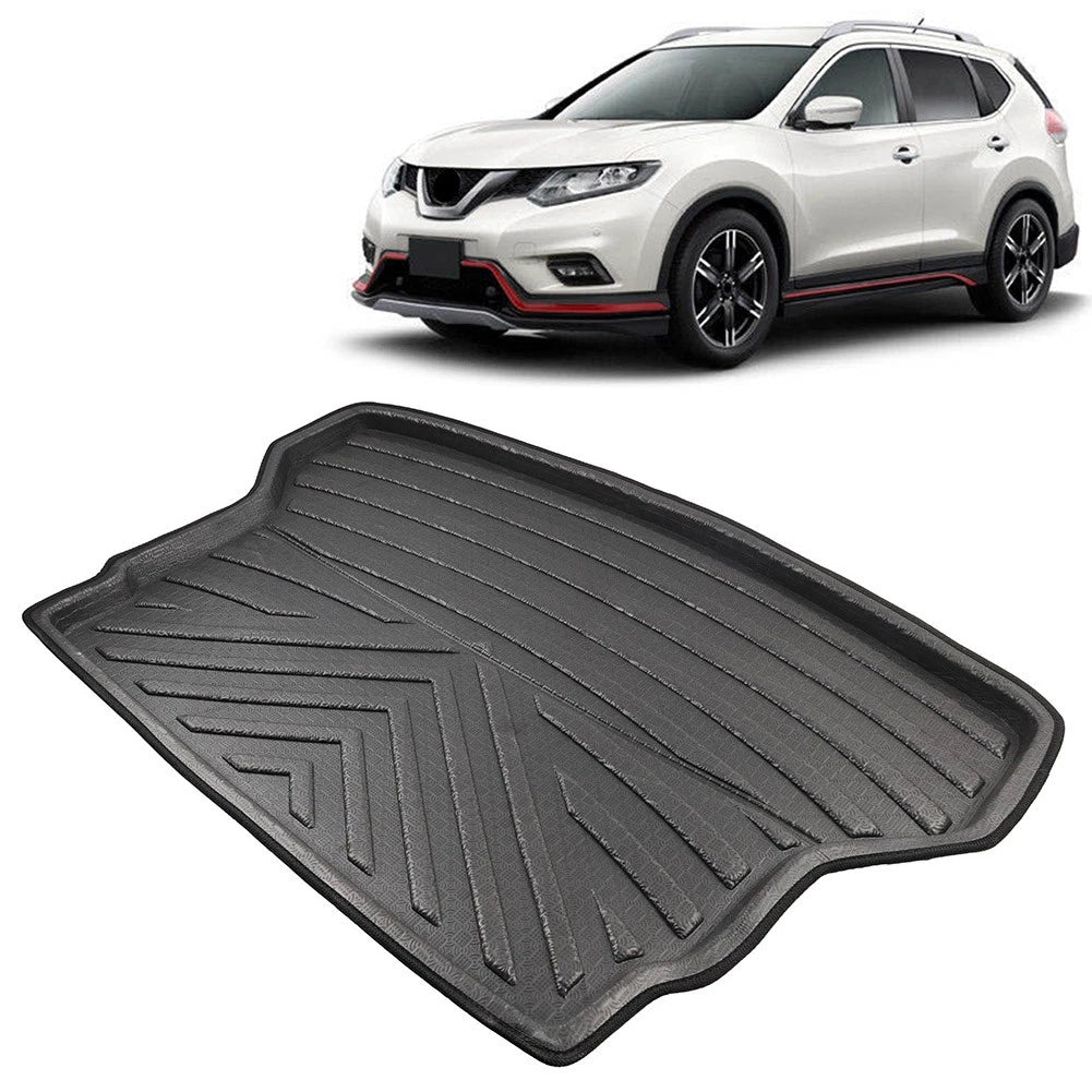 Rear Trunk Cargo Mat for Nissan Rogue/X-Trail (2014–2017) Waterproof Black