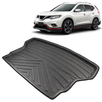 Rear Trunk Cargo Mat for Nissan Rogue/X-Trail (2014–2017) Waterproof Black