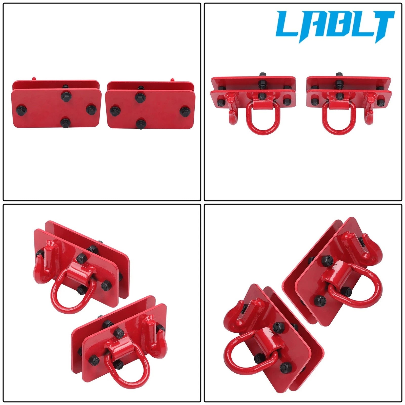 2X Tractor Bucket Hooks with Tie Down Ring for Universal Use (Grade 70)