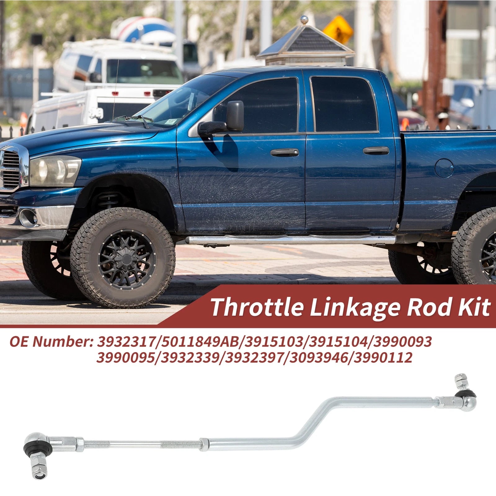 Throttle Linkage Rod Kit Replacement for Dodge Ram 2500 3500 (1994–1998)