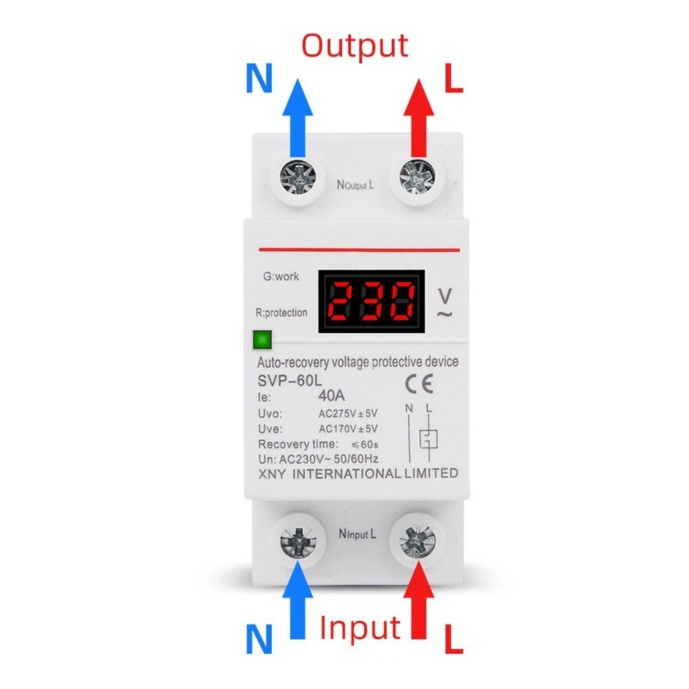 Over/Under Voltage Reset Protection Device for DIN Rail 230V