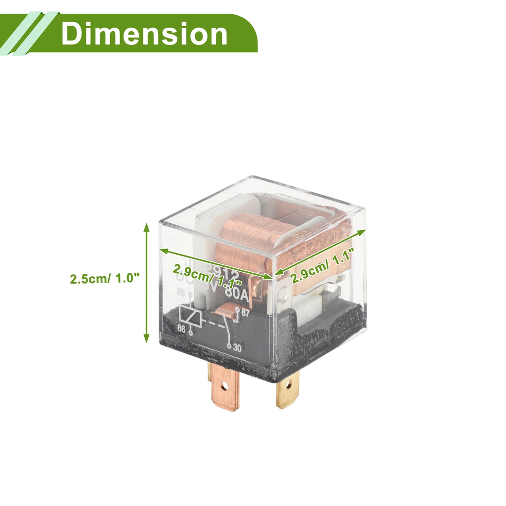2X 4-Pin 48V 80A Waterproof Auto Relay for Multi-Purpose Use