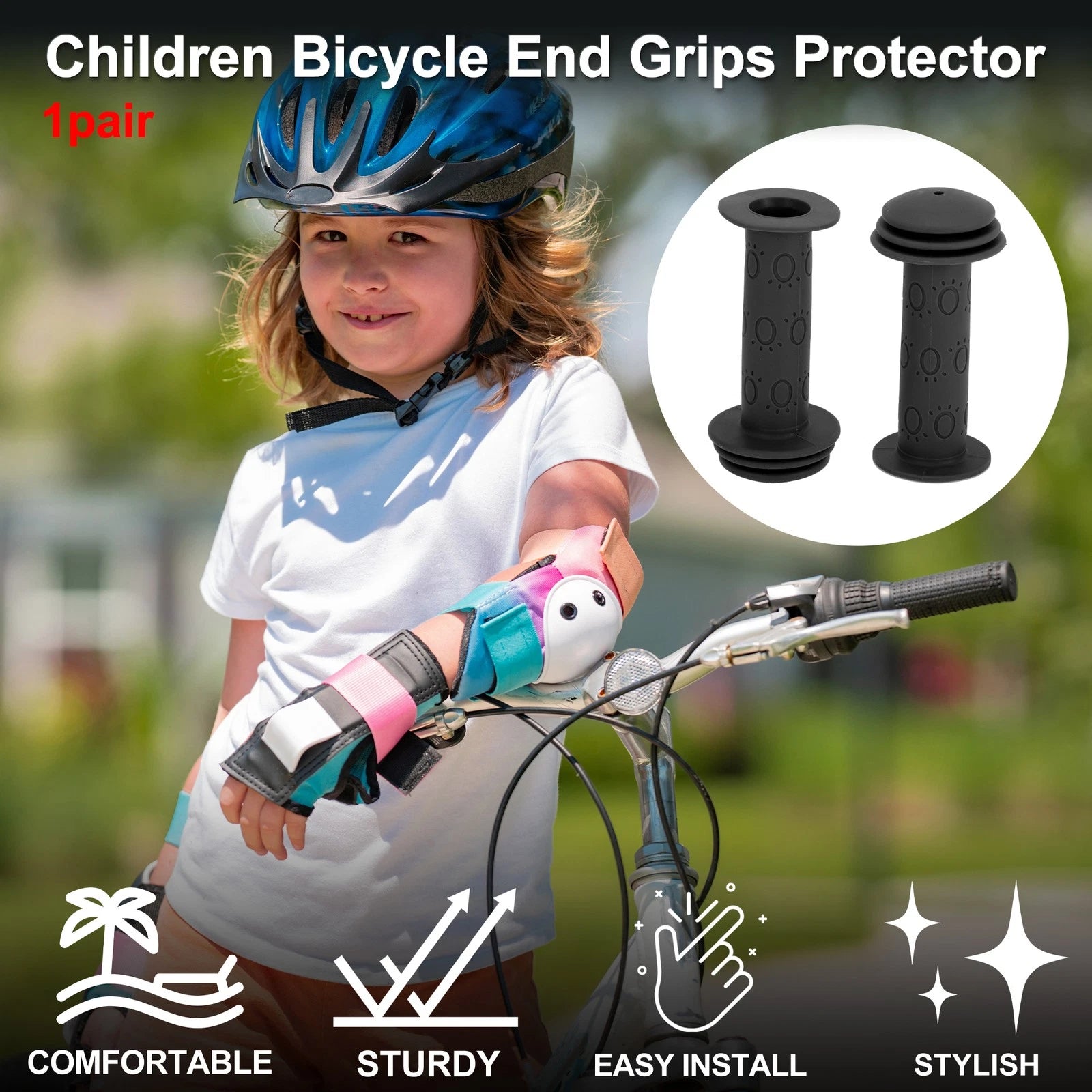 Bike Handlebar Grip Covers 105mm Soft MTB End Grips Protector for 1 Pair
