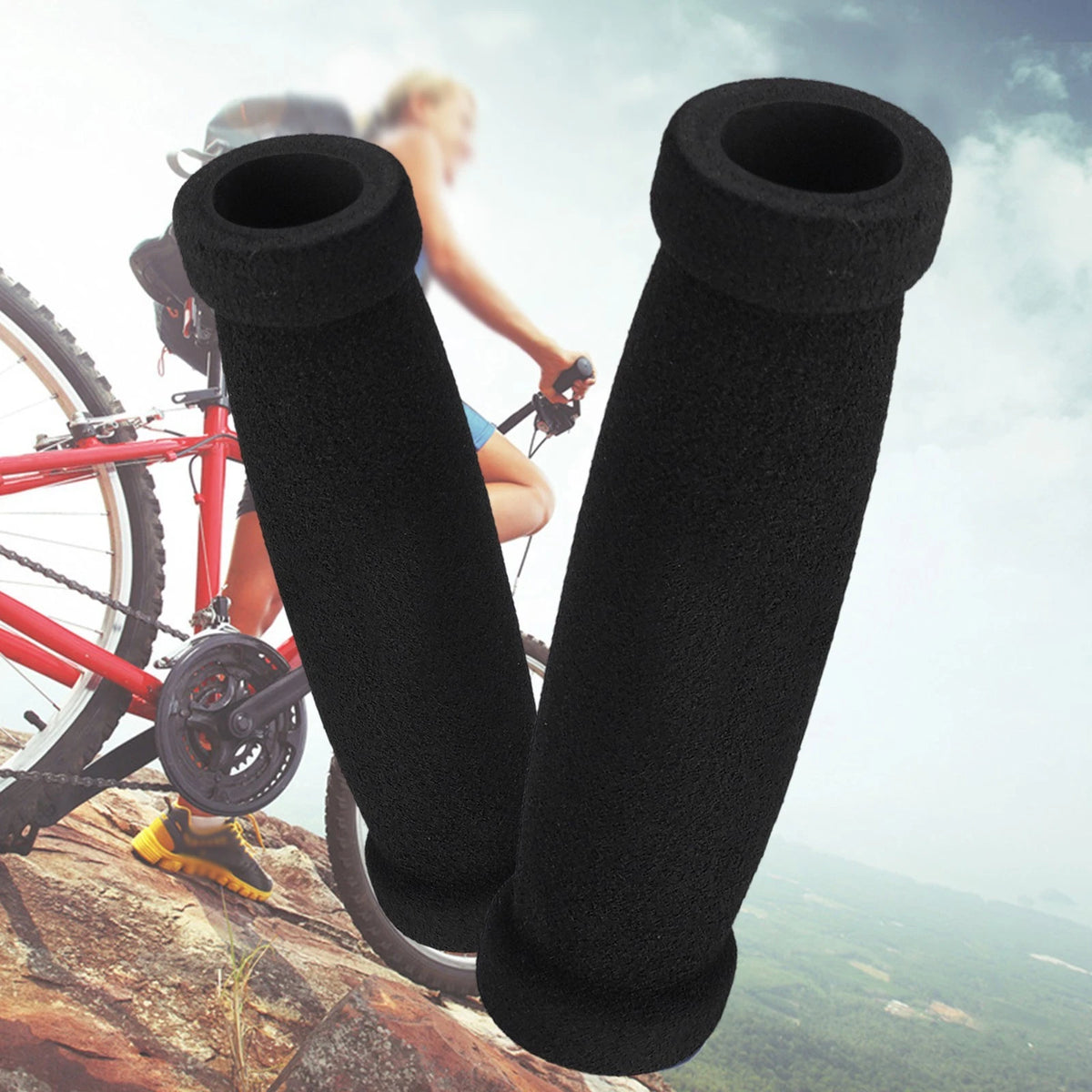 Anti Slip Black Bike Handlebar Grips for MTB Bicycles