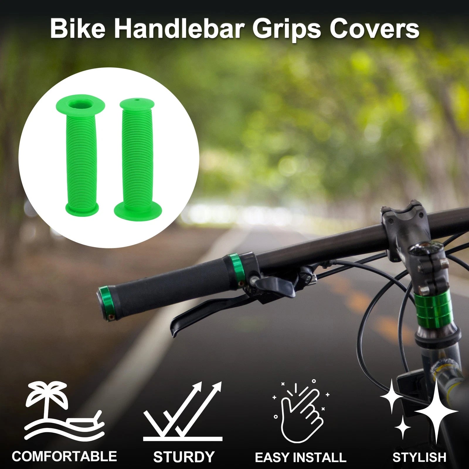 Bike Handlebar Grip Cover 110mm Lightweight MTB End Grip Protector for 1 Pair