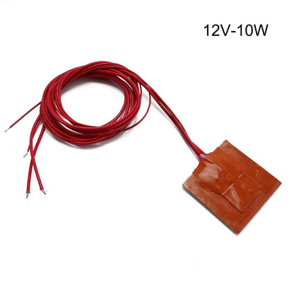 12V 10W Silicone Heater Mat Pad for Printer Heated Bed (50x50mm)