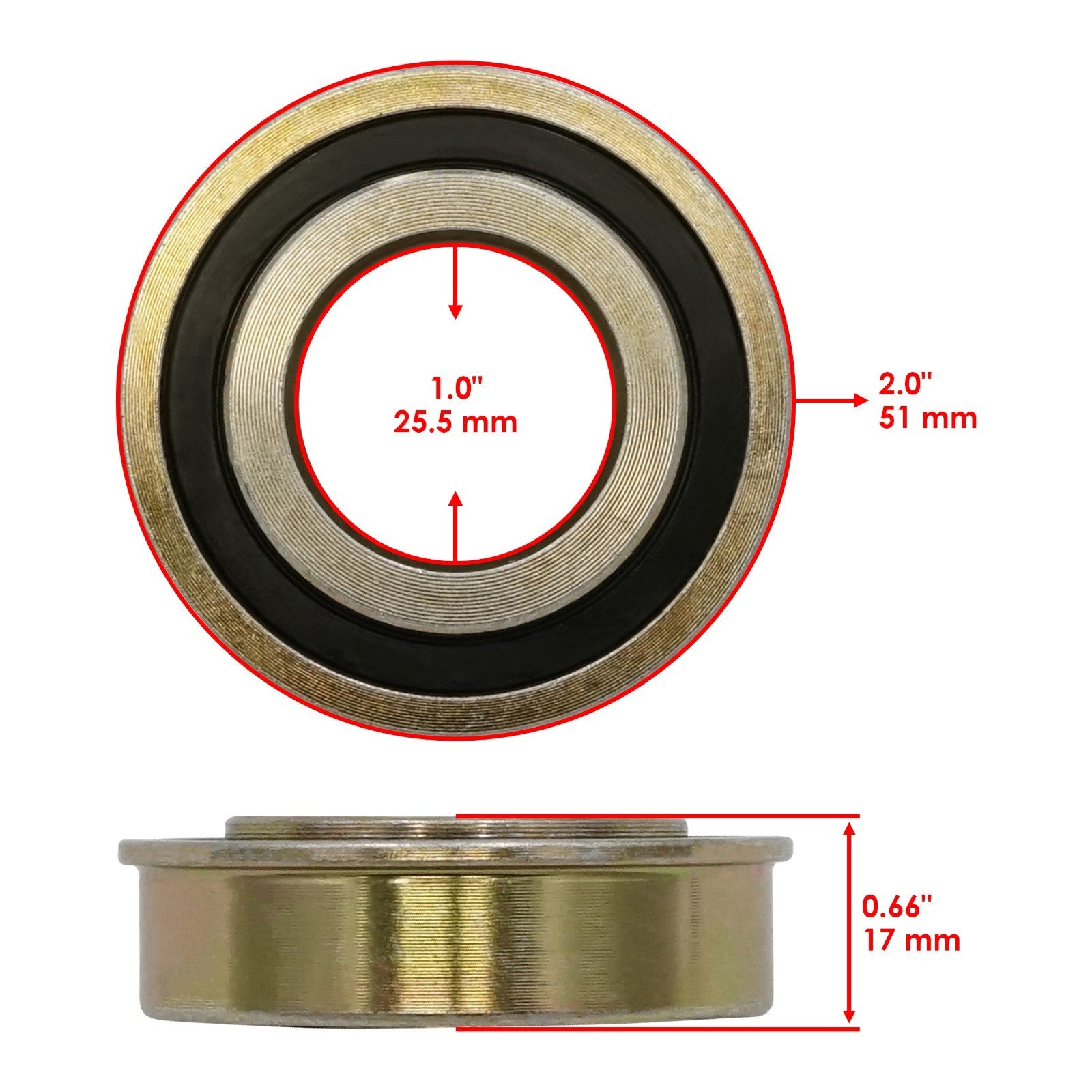 Wheel Fork Flanged Bearings Front for Jonsered Poulan Pro Dixon (2005–2015)