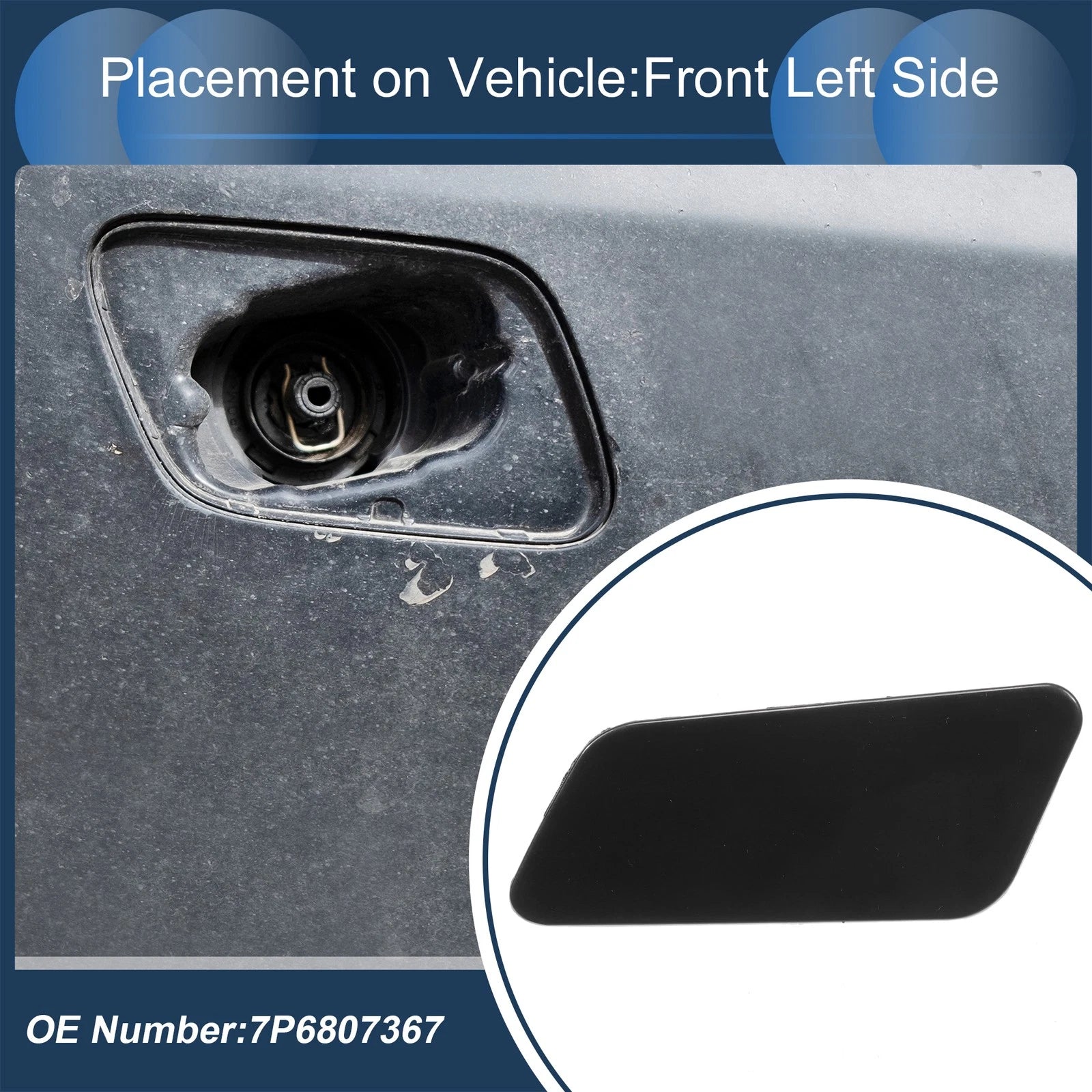 Front Left Washer Nozzle Cover Cap for Volkswagen Touareg (2011–2014)
