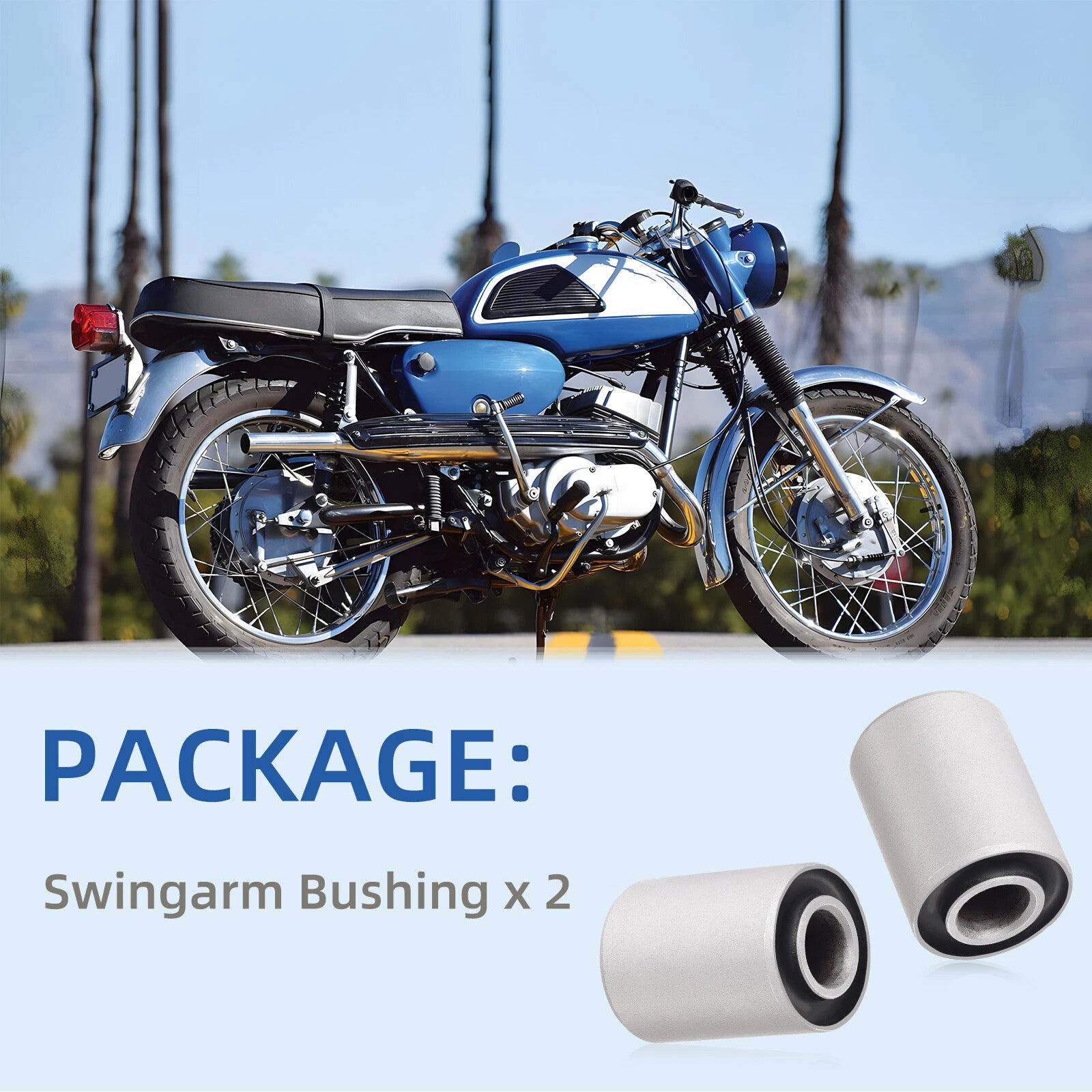 2Pcs Swingarm Bushings for Yamaha YZ50 YZ80 PW80 TTR90 102-22123-00-00
