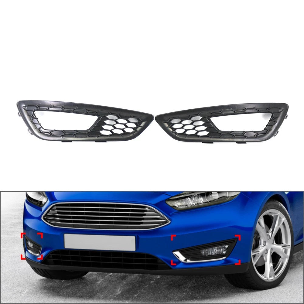 Fog Light Lamp Cover Grille for Ford Focus (2015–2018) Matte Black