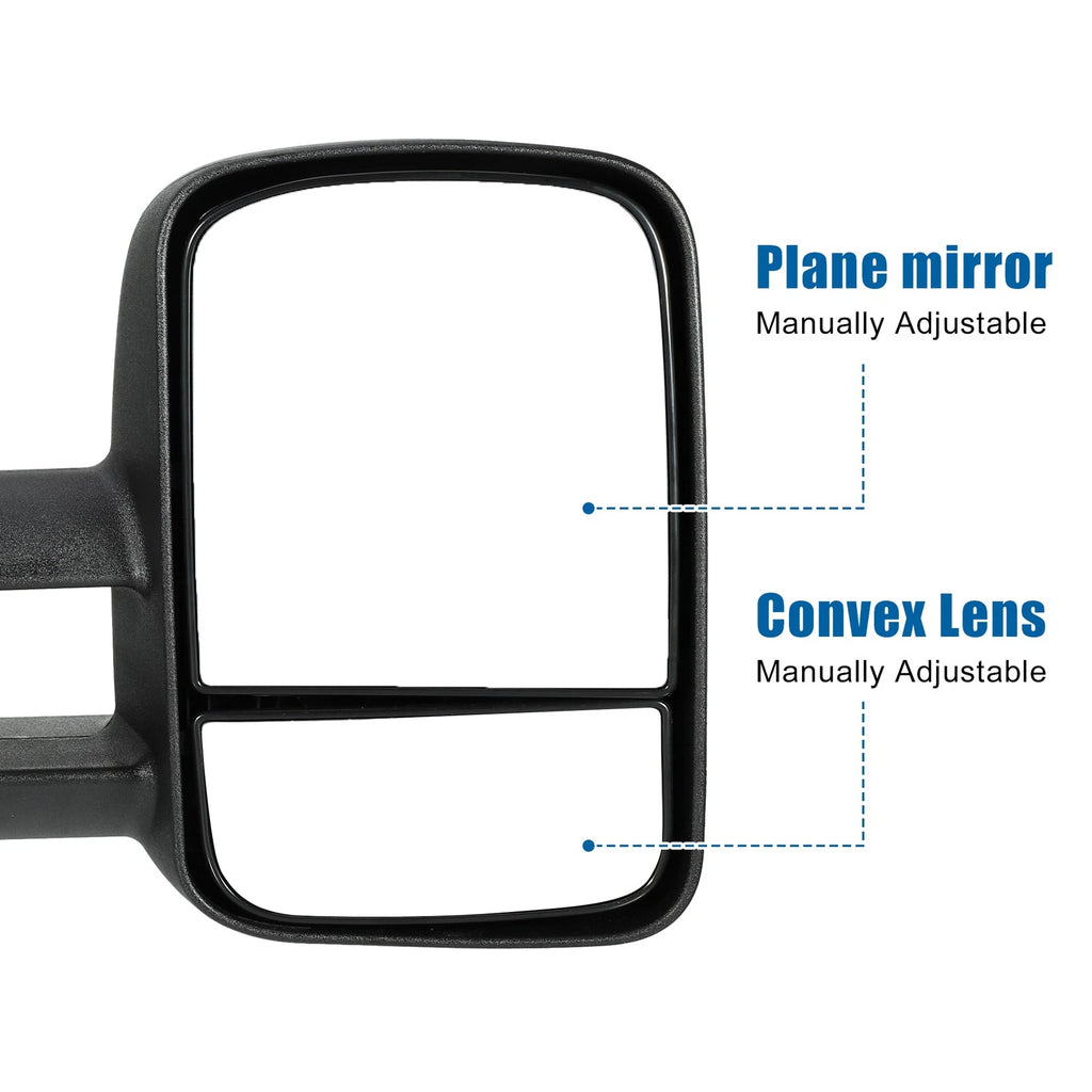 Tow Mirrors Pair OEM Replacement for Chevy Silverado Avalanche Suburban (2000–2013)