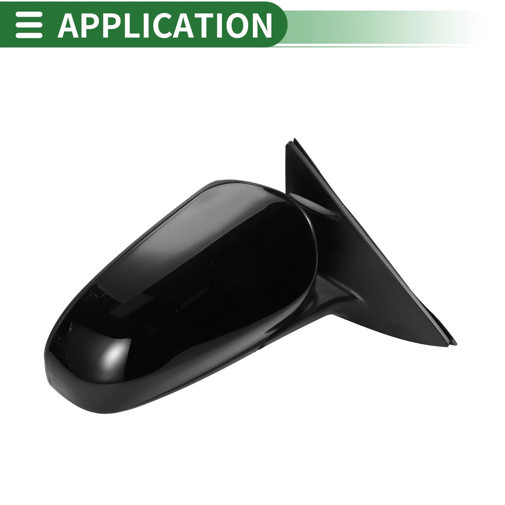 Right Door Mirror Replacement for Toyota Camry Manual Folding Gloss Black (2012–2017)