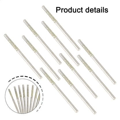10PCS Glass Drill Bits 0.8-2.5mm with 2.35mm Shank for Jewelry Crafts